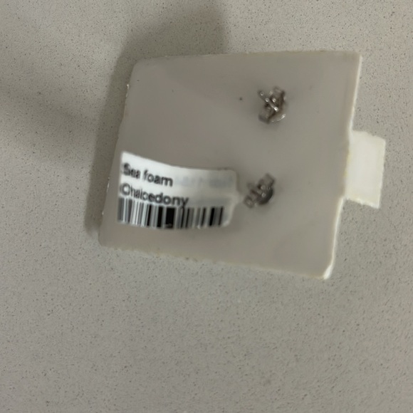 Sterling silver 925 with Cabachon Chalcedony earrings - Picture 9 of 9